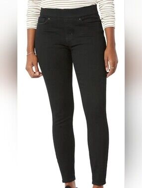 New Signature Levi Jeans Plus Womans 28 Short Pull-on Skinny Shaping Black 39x28